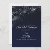 Invitation Blue Star Dust Starry Night Sky Mariage (Devant)