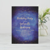 Invitation Blue Star Sky Celestial Anniversaire de fête Invit (Debout devant)