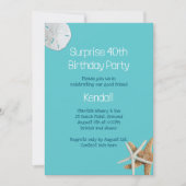 Invitation Blue Starfish Surprise Anniversaire Fête Invitatio (Devant)