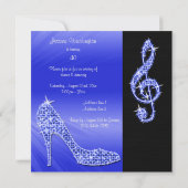Invitation Blue Stiletto & Treble Clé 40e Anniversaire (Dos)