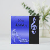 Invitation Blue Stiletto & Treble Clé 60e Anniversaire (Debout devant)