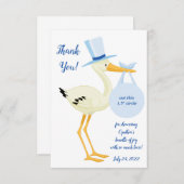 Invitation Blue Stork EOS lèvre balm baby shower de faveur ca (Devant / Derrière)