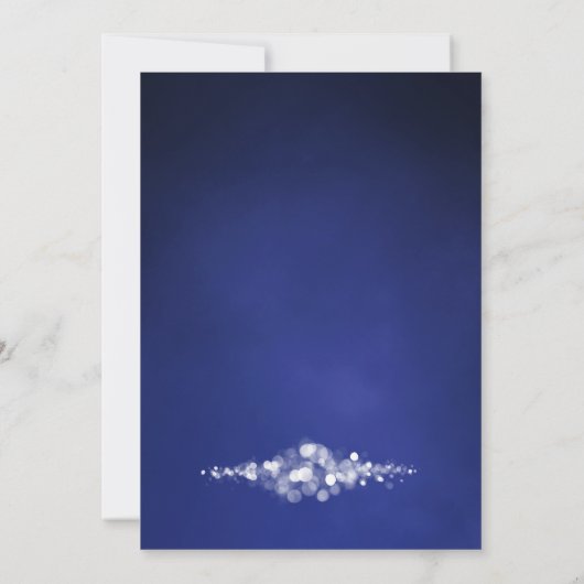 Invitation Blue String Lights 60e fête d'anniversaire (Dos)