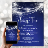 Invitation Blue String Lights 95e fête d'anniversaire