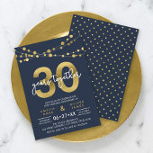 Invitation Blue Strings of Lights 30e Anniversaire de Mariage