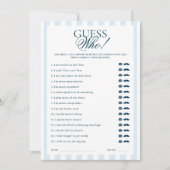 Invitation Blue Striped Guess Who Card (Devant)