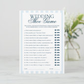 Invitation Blue Striped Wedding Show Game Card (Debout devant)