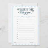 Invitation Blue Striped Where did they go Card (Devant)