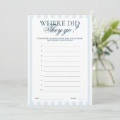 Invitation Blue Striped Where did they go Card (Debout devant)