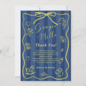 Invitation Blue Stripes Italian Themed Ciao Baby Shower (Devant)