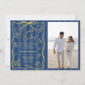 Invitation Blue Stripes Italien Thème Ciao Baby Photo (Devant)
