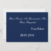 Invitation Blue Suitup Serez-vous mon groom ? (Dos)