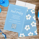 Invitation Blue Summer Tropical Floral Custom Party
