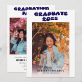 Invitation Blue Super Police Photo Graduation Party Invitatio (Devant / Derrière)