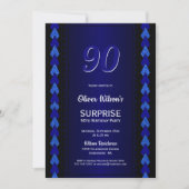 Invitation Blue Surprise 90e fête d'anniversaire (Devant)