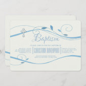 Invitation Blue Swirls (Devant / Derrière)