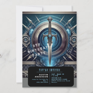 Invitation Blue Sword Boy fête d'anniversaire