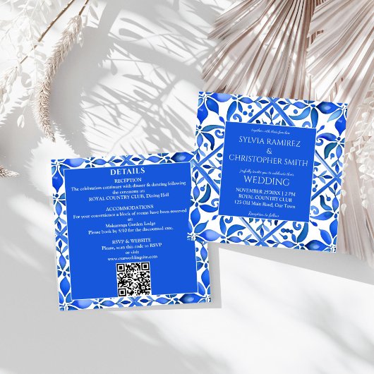 Invitation Blue Talavera tuiles espagnoles tout en un mariage