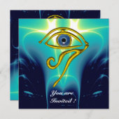 Invitation BLUE TALISMAN, Aqua bleu, Turquoise (Devant / Derrière)