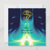 Invitation BLUE TALISMAN, Aqua bleu, Turquoise (Dos)