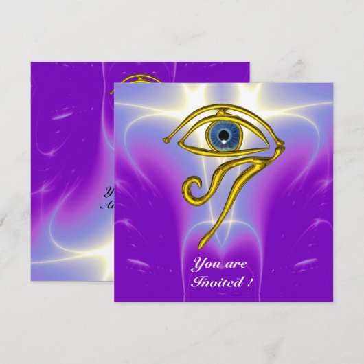 Invitation BLUE TALISMAN, violet blanc (Devant / Derrière)