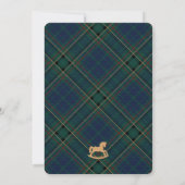 Invitation Blue Tartan Plaid Classic Rocking Horse Birthday (Dos)