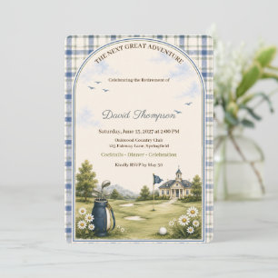 Invitation Blue Teddy Bear Country Club Fête de retraite