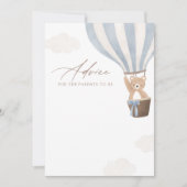 Invitation Blue Teddy Bear Hot Air Balloon Conseil Baby showe (Devant)