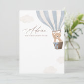 Invitation Blue Teddy Bear Hot Air Balloon Conseil Baby showe (Debout devant)
