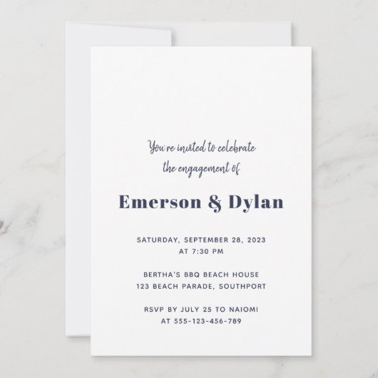 Invitation Blue Terracotta Floral Arc Photo Party (Dos)