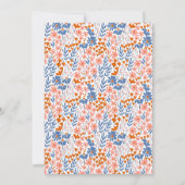 Invitation Blue Terracotta Orange Folk Floral Bridal Shower (Dos)