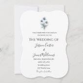 Invitation Blue Thistle Scottish Scotland Simple Wedding (Devant)