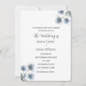 Invitation Blue Thistle Scottish Scotland Simple Wedding (Devant)