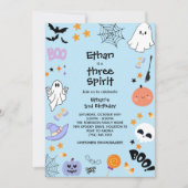 Invitation Blue Three Spirit Ghost Halloween 3e anniversaire (Devant)