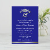 Invitation Blue Tiara Quinceañera (Debout devant)