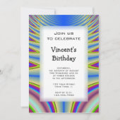 Invitation Blue Tie Dye fête d'anniversaire (Devant)