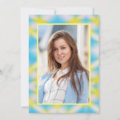 Invitation Blue Tie Dye One Photo Anniversaire (Dos)