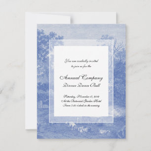 Invitation Blue Toil de Jouy Pays Français Shabby Elégance