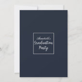 Invitation Blue Toile De Jouy Peony Classy Graduation Party (Dos)