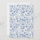 Invitation Blue Toile de jouy Tea Party Adieu Brunch Party (Dos)