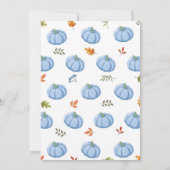 Invitation Blue Tracteurs Citrouille Anniversaire de récolte (Dos)