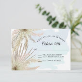 Invitation Blue Tropical Beach Boho Jungle Feuillage (Debout devant)