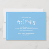 Invitation Blue Tropical Floral Summer Party Custom (Devant)