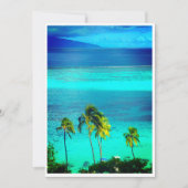 Invitation Blue Tropical Ocean Destination Mariage (Devant)