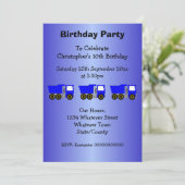 Invitation Blue Truck Design Boy's Birthday Party (Debout devant)