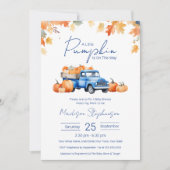 Invitation Blue Truck & Little Citrouille sur le chemin Baby  (Devant)