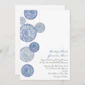 Invitation Blue Twine Globes (Devant / Derrière)
