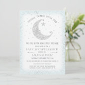 Invitation Blue Twinkle Little Star Baby shower Brunch (Debout devant)