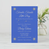 Invitation Blue Twinkle Twinkle Little Boy Baby shower Invit (Debout devant)