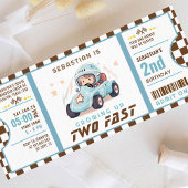 Invitation Blue Two Fast Race Car Billet Pass Deuxième Annive